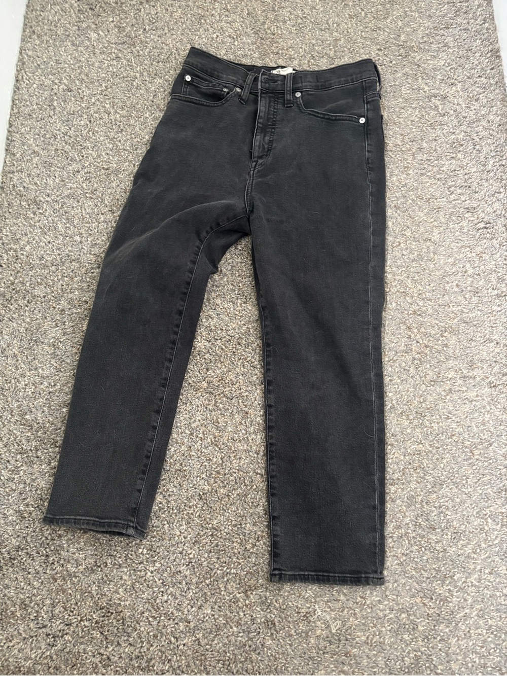 Madewell Black Ankle-Length Classic Straight Jeans